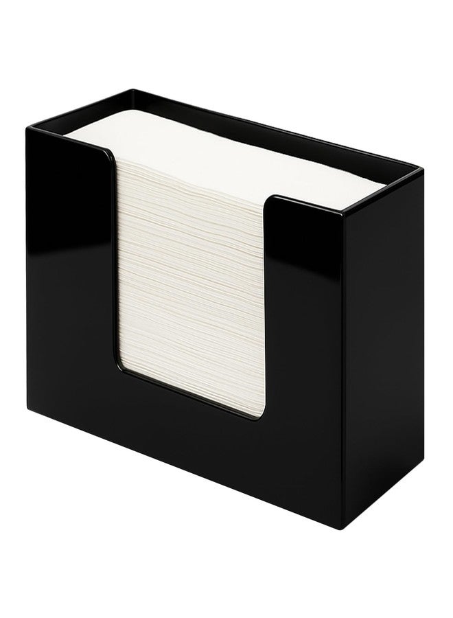 Hilislog Black Paper Hand Towel Holder Countertop Acrylic Napkin Holders for Bathroom Trifold Paper Towels Dispenser Multifold C-Fold Z-Fold Modern Napkin Holder Dispenser for Kitchen Counter Bathroom Toilet - Image 1